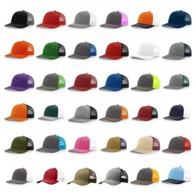 China Breathable & Waterproof Custom embroidery logo fashion cap high quality Richardson 112 Gorras Mesh Blank Snapback Hat Plain net Trucker hat sports caps for sale