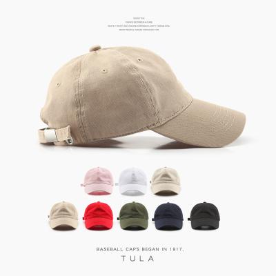 China COMMON Spring and summer thin women's solid color light plate cap Good wash cotton baseball cap Men's outdoor sunscreen sun hat for sale