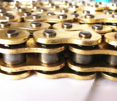 China 40 Manganese Steel South Africa Motorcycle Spare Parts 428H-132L Gold Colored O Ring Motorcycle Chain For Racing for sale