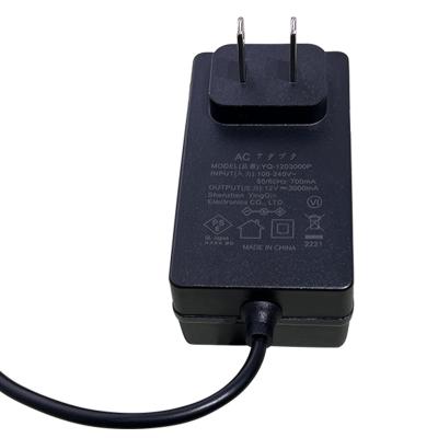 China Over Voltage Spot 12V3A Korean Standard Desktop Power Adapter Safety Control Change Japanese Power Supply for sale