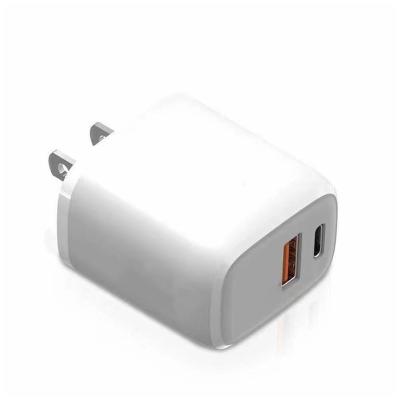 China Form PD20W+QC3.0 Hot Selling Dual Interface Type-C+USB Fast Charging 11/12 Mobile Phone Charging US 5V3A Adapter for sale