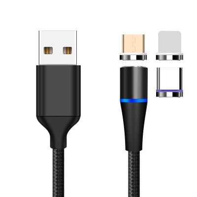 China Quick Charge + Data Transfer 7 Pin 360 Nylon Braided One-to-Three to Three-in-One Magnetic Data Cable Strong Magnetic Head Mobile Phone Fast Charging Universal for sale