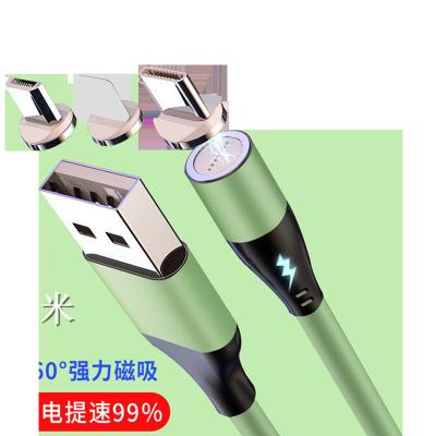 China Magnetic attraction 3A silicone suction data cable one--three to universal fast charging single line usb data cable for mobile phones for sale