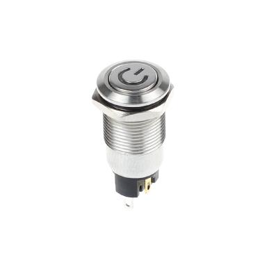 China 12mm Waterproof Mental Momentary Self-locking LED Push Button Switch IP67 Metal Colorful Push Button Switch 12mm for sale