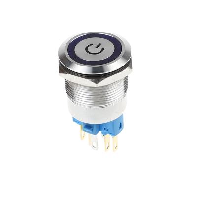 China 22mm Metal Push Button Switch 1NO1NC LED 22mm Metal Latching Waterproof Push Button Switch for sale