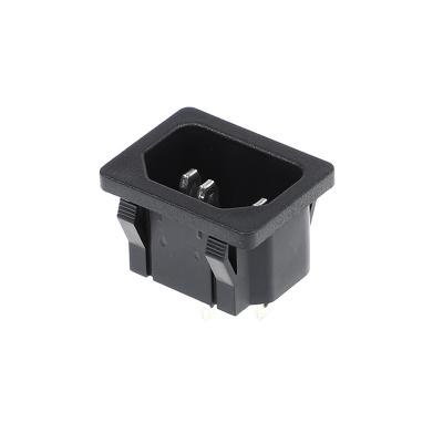 China Industrial IEC 60320 3 pins c14 AC power plug c14 inlet 3 pin electrical socket IEC 320 plug for sale