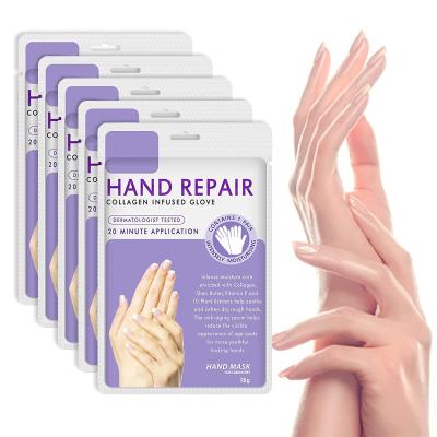 China Top Selling 5 Pairs Hands Moisturizing Skin Repair Mask Infused Collagen Skin Hand Dead Feet Care MMZ-HC307 for sale