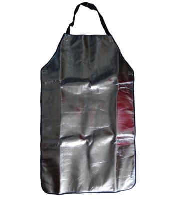 China Aluminized Leather Welding Radiant Heat Resistant Leather Apron Wholesale Apparel Aluminized Apron PFR Apron China Apron for sale