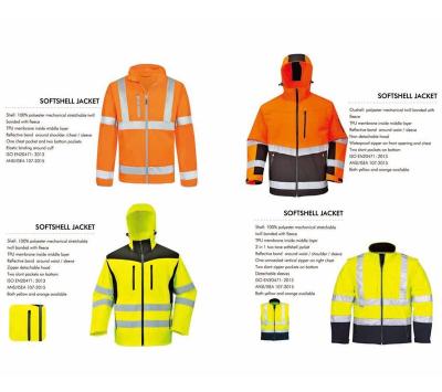 China Work Safety Rainwear Items in 300D Polyester Fluorescence Ripstop Coat Fluorescent 300D Polyester PU Coat Industrial Worker Safety Raincoat Yellow Orange Safety Clothing for sale