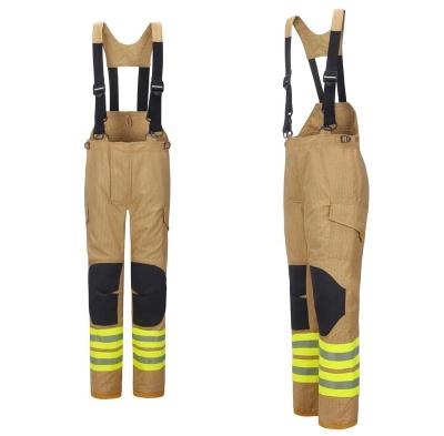 China Gray 100% FR Cotton Coverall Flame Retardant PBI Structural Firefighter Apparel Firefighting Bib for sale