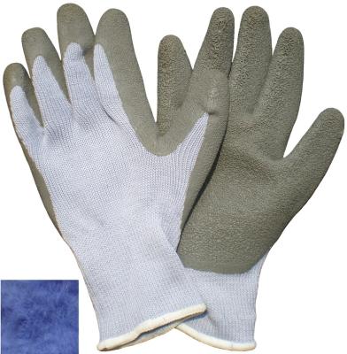 China Wholesale 10 Gauge Warm Fleece Lined Coated Gray T/C Latex Glove Winter Gray T/C T/C Fleece Striped Thermal Latex Safety Gloves for sale