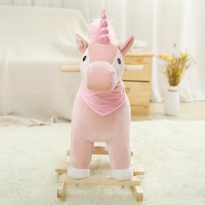 China Toy Horse Kids Stuffed Mechanical Ride Eco-friendly Material Animal Shaking Horse Ride With Wheels For Sale for sale