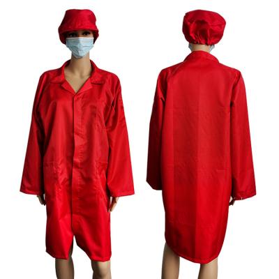 中国 Antistatic Polyester Cotton Lab Coat Cleanroom ESD Safety Clothing Conductive Fiber 販売のため