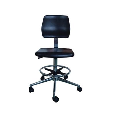 China Statisches zerstreuendes ESD-Safe sitzt PU-Arbeits-Schemel-Fuß-Ring And Arm Rest Black-Farbe vor zu verkaufen