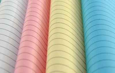 China 5mm Streifen-Polyester ESD-Gewebe-antistatischer Twill 2/3 75D X 75D zu verkaufen