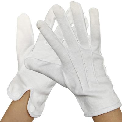 China Breathable 100% Cotton White Jewelri Glove Ceremony Parade Honor Guard Formal Dress Gloves for sale