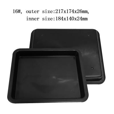 China 217x174x26mm Black ESD Antistatic Plastic Square Trays Electronic Circle Turntable for sale