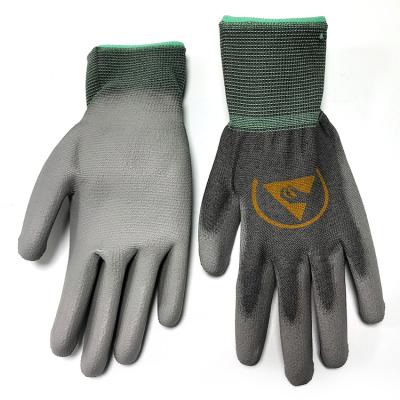 China La palma antiestática de la PU del ESD del resbalón anti ergonómico cupo guantes en venta