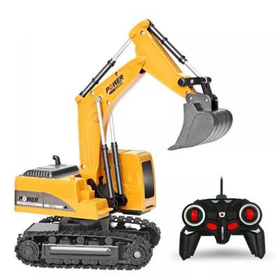 China 360 Degree Rotating Body 6 Channel 2.4G 1/24RC Metal Excavator Hot Selling Toys Charging RC Remote Control Construction Car For Kids Toys Gift for sale