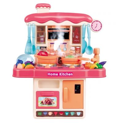 China Funny Educational Toy 43 Props Children Play House Pretend Play Kitchen Toy Boys And Girls Electric Noise And Throw Light Kitchen Toy for sale