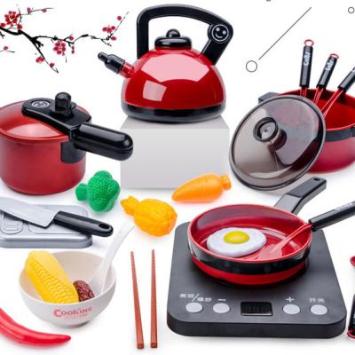 China Hot Sale Custom Lovely Toddler Pretend Cooking Pretend Role Play Set Kids Kitchen Toys with Light Sounds for Girls for sale