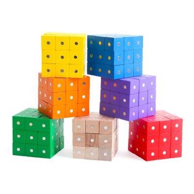 China Space Geometry Model Multicolor Magnetic Space Cube Block Thinking Training Toy Eco - Friendly Material for sale