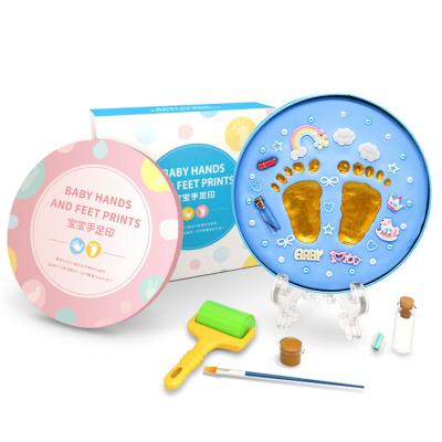 China Newborn Soft Toy Baby Hand and Foot Print Frame Clay Handprint Kit Baby Handprint Footprint Diy Mud Clay for sale