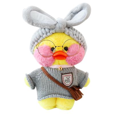 China Cute LaLafanfan Plush Stuffed Kawaii Duck Doll Hyaluronic Acid Little Soft Yellow Duck Plush Doll Toy for sale