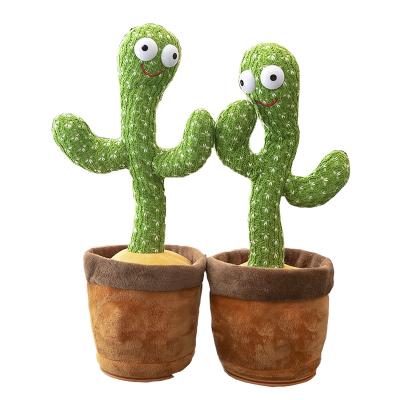 China Sing To 120 Songs Dancing Cactus Plush Stuffed Plushie Talking Doll Sound Rehearsal Record Dancer Toys For Girl Children for sale