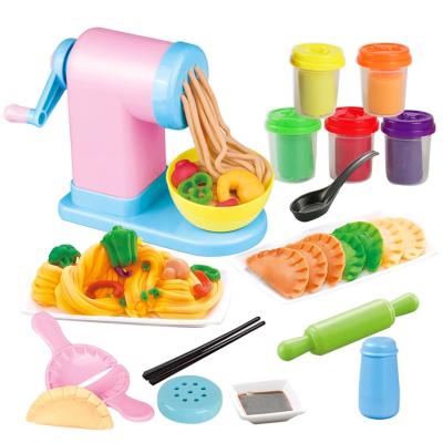 China DIY Clay Kitchen Toy With Sink Amazon Hot Selling Kids Noodle Making Color Clay Plasticine Toy Ultralight Clay Decompression Mold Set Or Kids Models for sale