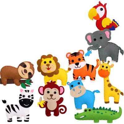 China Educational Jungle Rainforest Animal Sewing Craft Kit Children DIY Felt Handmade Material Kit for sale