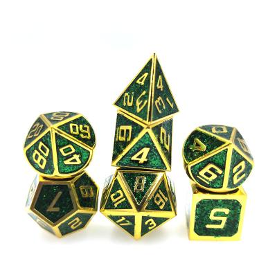 China DND RPG Dungeons and Dragons Glitter DND Colored Enamel Metal Dies Set DND Dice for Dungeons and Dragons Games for sale