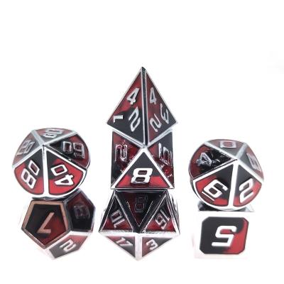 China DND RPG Dungeons and Dragons Best Selling Dungeons and Dragons Black and Red Metal RPG Die Set for sale