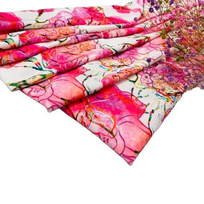 China 2021 popular stretch fabric custom printed spandex 84 polyester swimwear fabric for ladies for sale