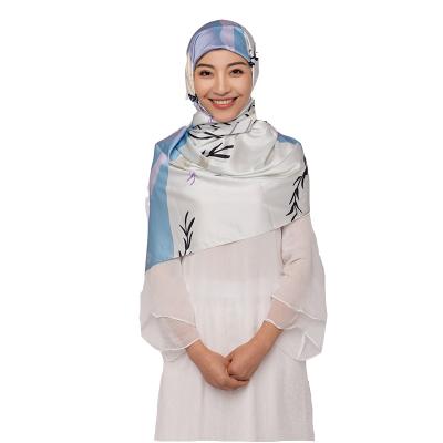 China Daily life satin digital print custom silk hijab shawls custom design chiffon scarf 70*180cm for muslin women for sale