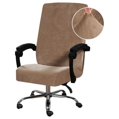 China Simplicity Polyester Computer Office Chair Covers Rotating Chair Pure Color Stretch Anti-dirty Slip Cover for sale