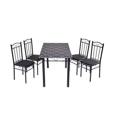 China Wholesale Custom Classic Luxury Classic Home Furniture Italian Style Metal Frame Metal Frame Italian MDF Covered Dining Table Full Set for sale