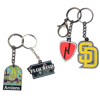 China Custom Hard Soft Metal Keyholder Ring Key Chains Enamel Souvenir 3d Alloy Iron Logo Cartoon Cute Keychain Zinc Souvenir Gifts Factory Promotion for sale