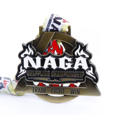 China Custom Europe Gold Metal Soft Enamel Printing Custom Manufacturer Working Custom Sublimation Sports Marathon Medals Ribbon for sale