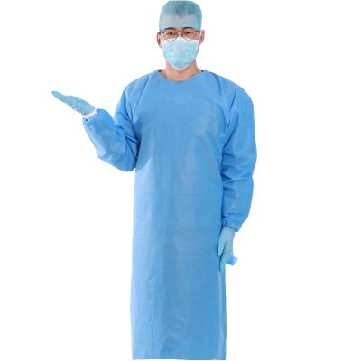 China SMS Isolation Disposable Medical Gown Single Use Sergical Gowns Surgical Reinforced Nonwoven Gowns for sale