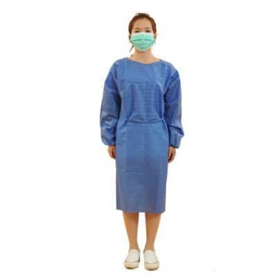 China Discount Price PP Surgical Gown Medical Hospital Isolation Nonwoven Disposable Gown for sale