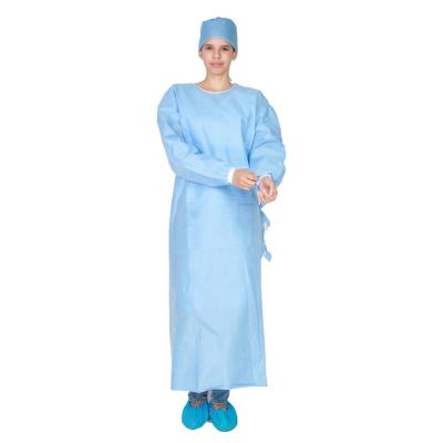 China Large Discount Single Use Disposable Isolation Gown Medical Nonwoven Surgical Gown for sale