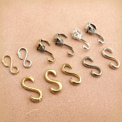 China DIY Handmade Accessories 925 S Handmade Hook Leather Bracelet DIY Brass White Copper Connecting Material Accessories for sale