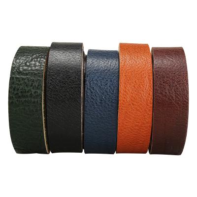 China Cowhide beauty saddle leather leisure belt headless belt planting beautiful tanned leather grain bison leather belt head layer handmade for sale