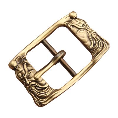 China 4.0cm Belt Buckle Belt Buckle Men's Fashion Belt And Solid Brass Buckle Guan Gong Chinese Style And Black And White Instability for sale