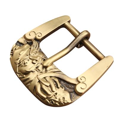 China 4.0cm Belt Buckle Belt Buckle Men's Fashion Belt And Solid Brass Buckle Guan Gong Chinese Style And Black And White Instability for sale