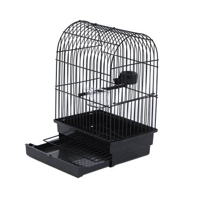 China Wholesale Breathable Factory Bird Cage Dome Style Small Hanging And Floor Black Bird Cage for sale