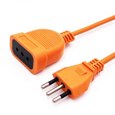 China Home Appliance 10 Meter Orange Italian Single Outlet Electric Current Flat Extension Cord for sale