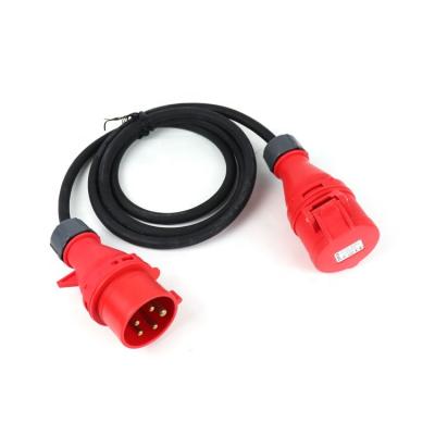 China Industrial equipment industry 380v 32a 5 pin plug and socket power extension cord for sale