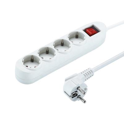 China Residential / All-Purpose Hot Sale 4 Way European Germany Plug Electric Power Bar With Switch for sale